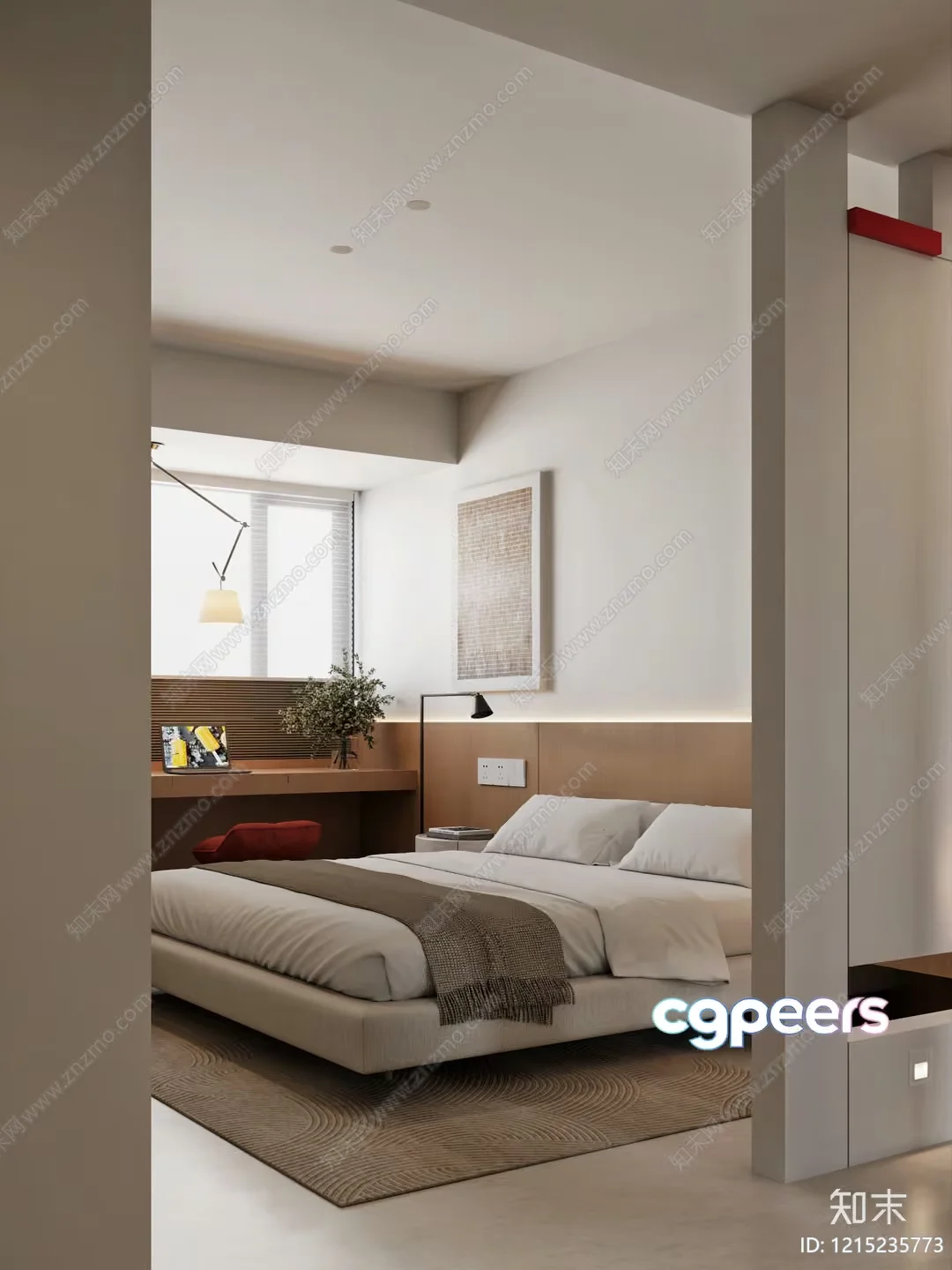 Cozy Modern Bedroom 3D Model – 9906 – VRAY Render