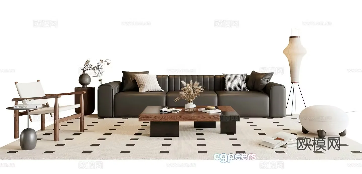 Medieval style modular sofa 3D model