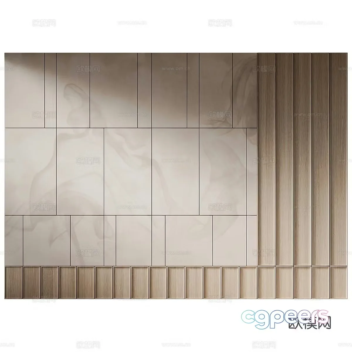 New Chinese style living room sofa background wall 3d model