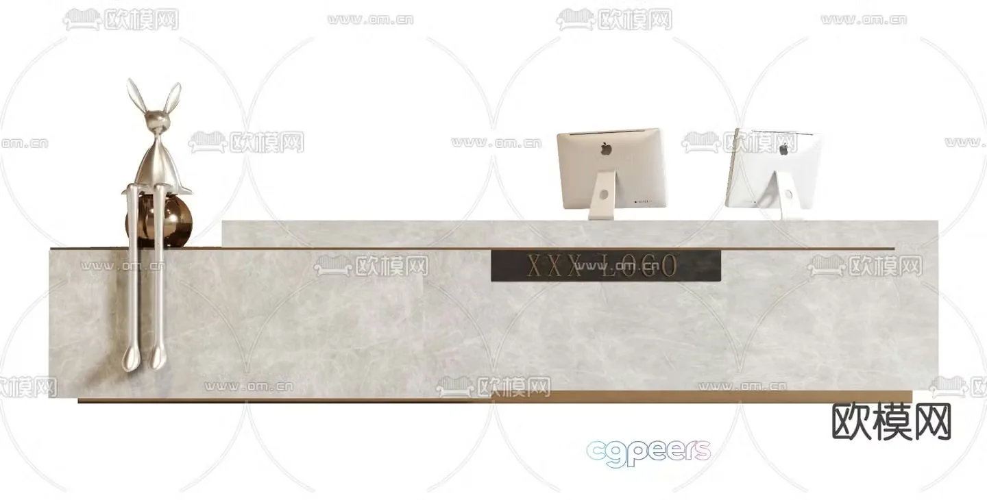 reception desk front desk service desk 3d model