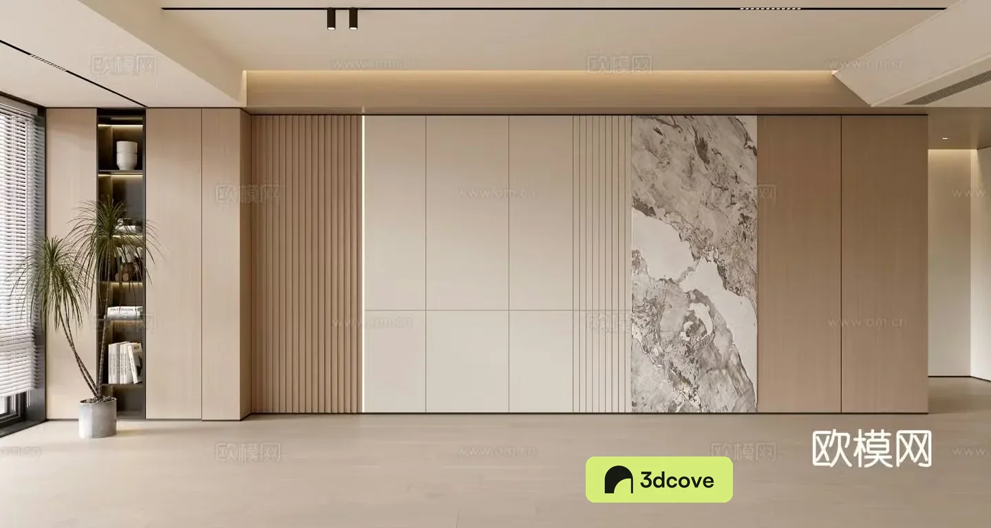 Modern simple sofa background wall Balcony cabinet Living room cabinet Wooden veneer background wall