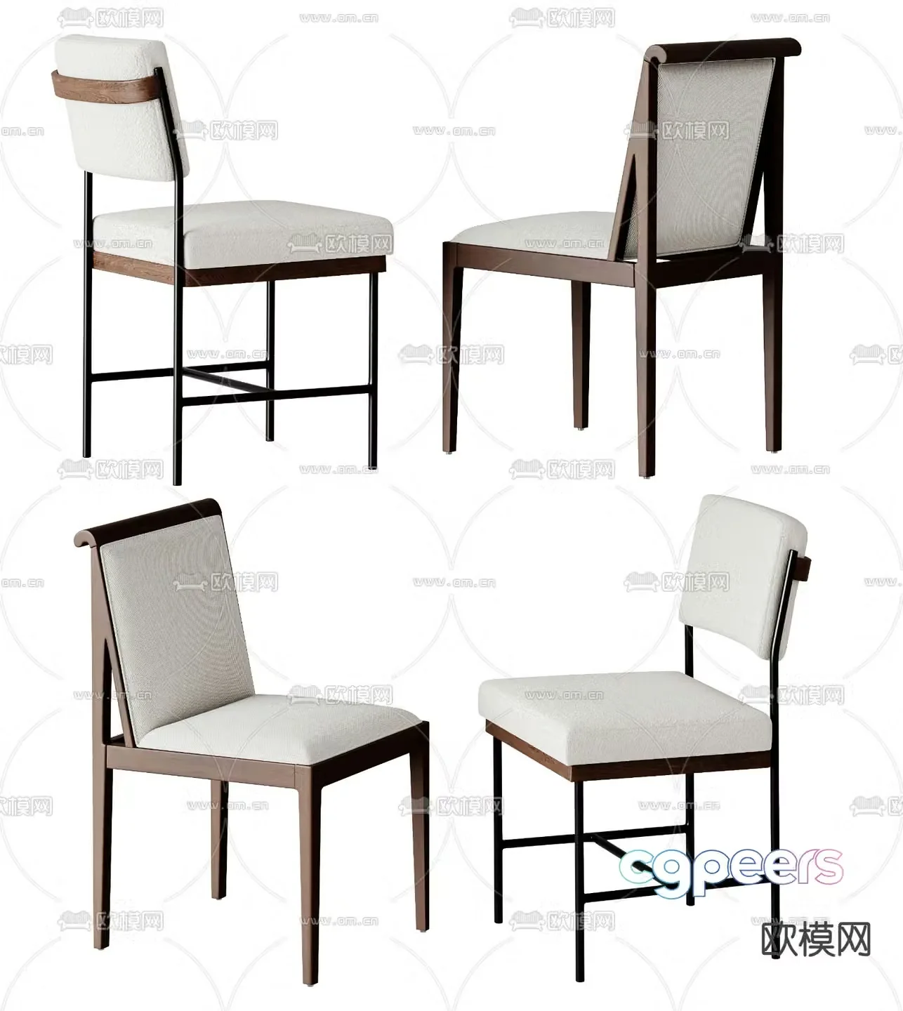 Modern chair dining chair 3d model