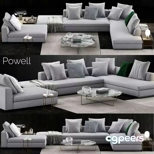 3ds Max Free – Minotti Powell Sofa