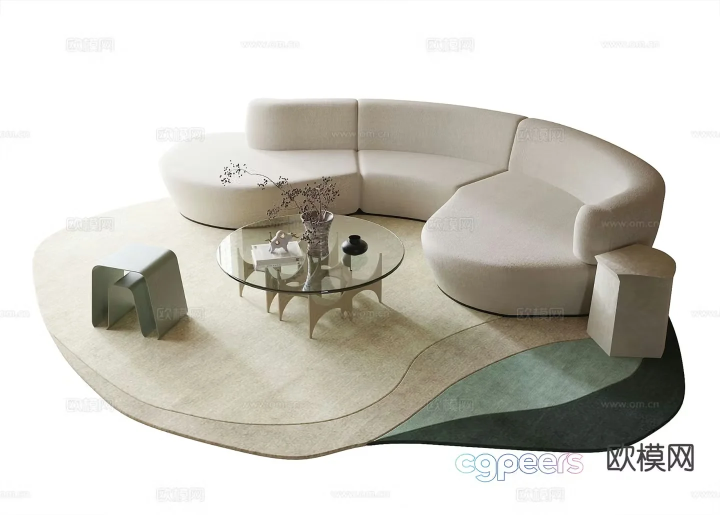Modern sectional sofa 3d model