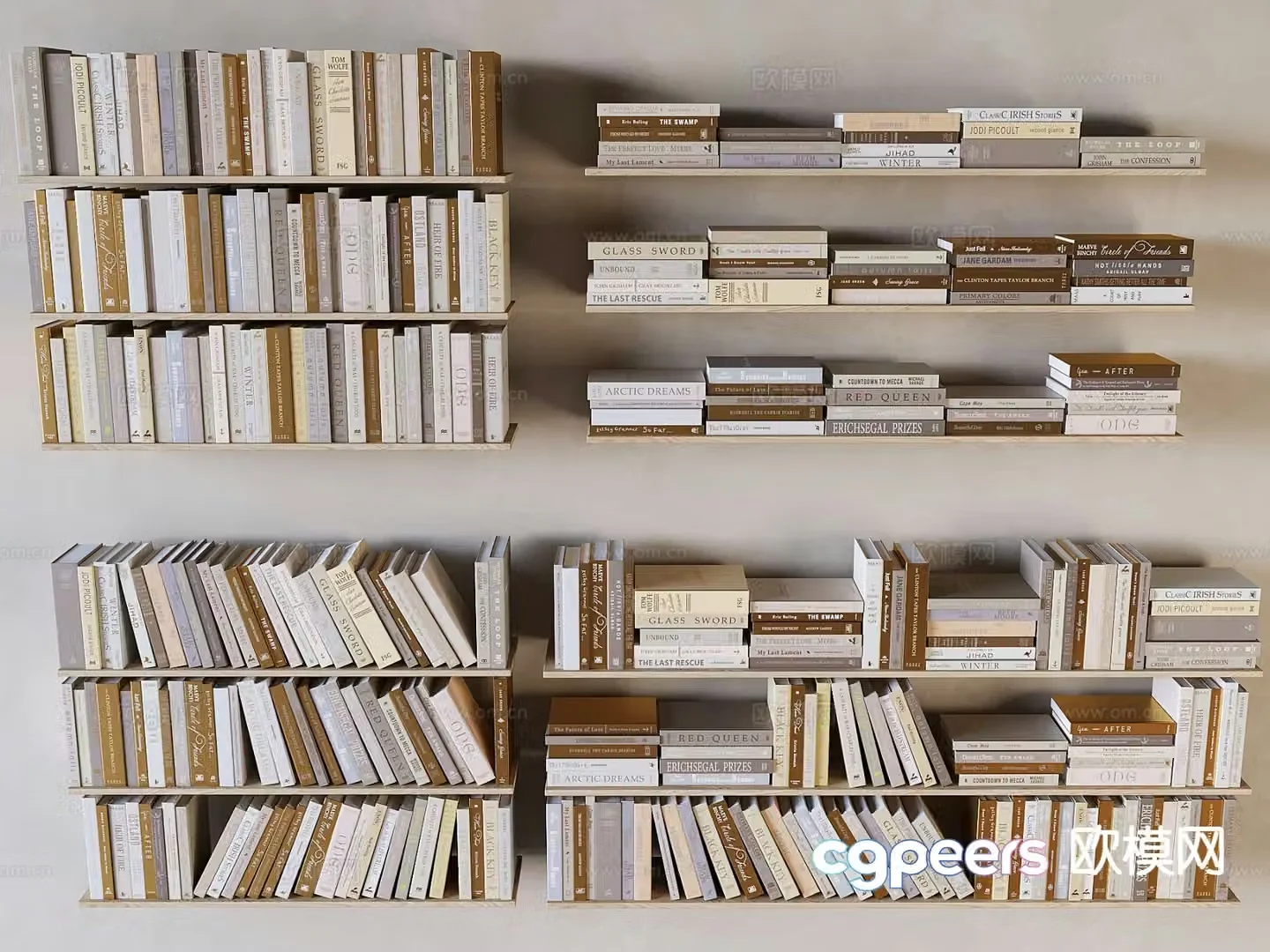 Books book ornaments book stack 3d model