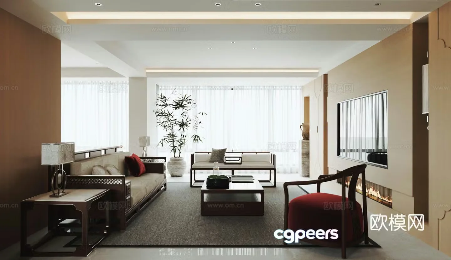 New Chinese living room 3D model