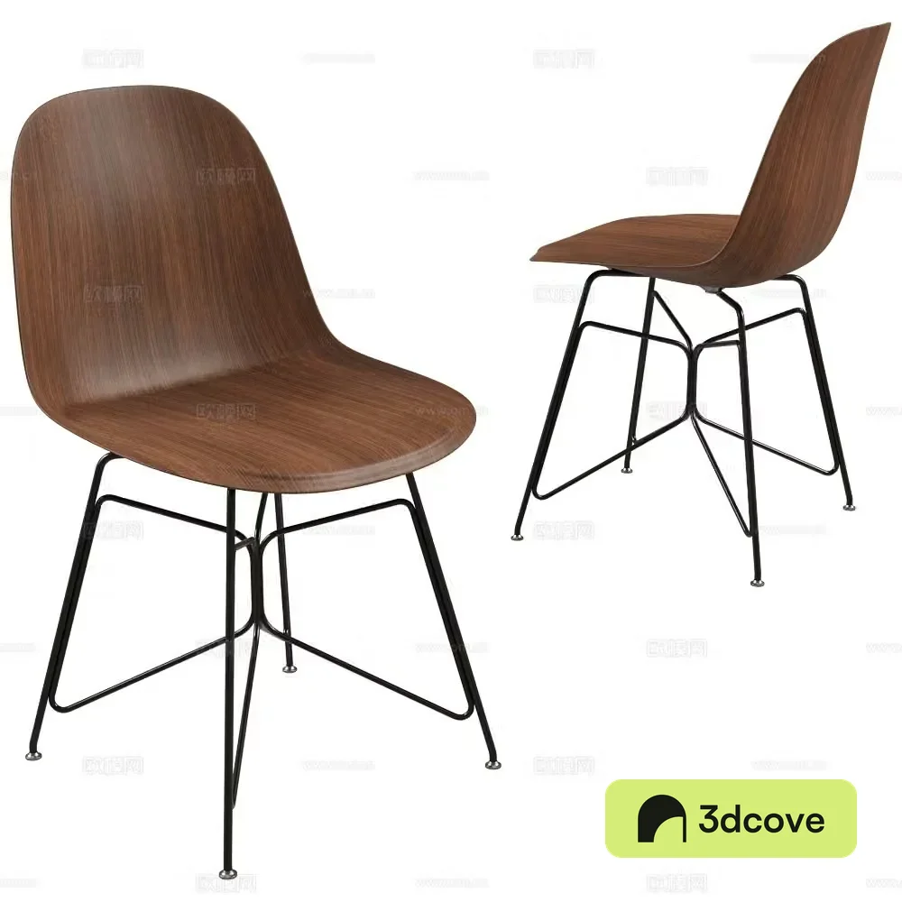 MDF Italia modern minimalist chair iron dining chair shell chair