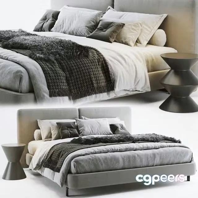 3ds Max Free – Tatlin Cover C bed by Minotti