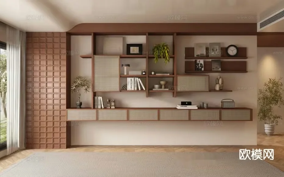 Modern Wall Shelving 3D Model – 2596 – VRAY Render