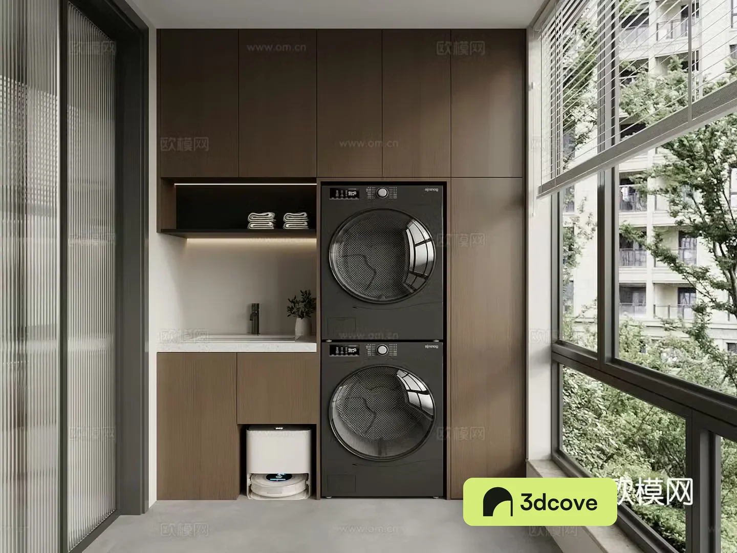 Italian balcony washing machine cabinet