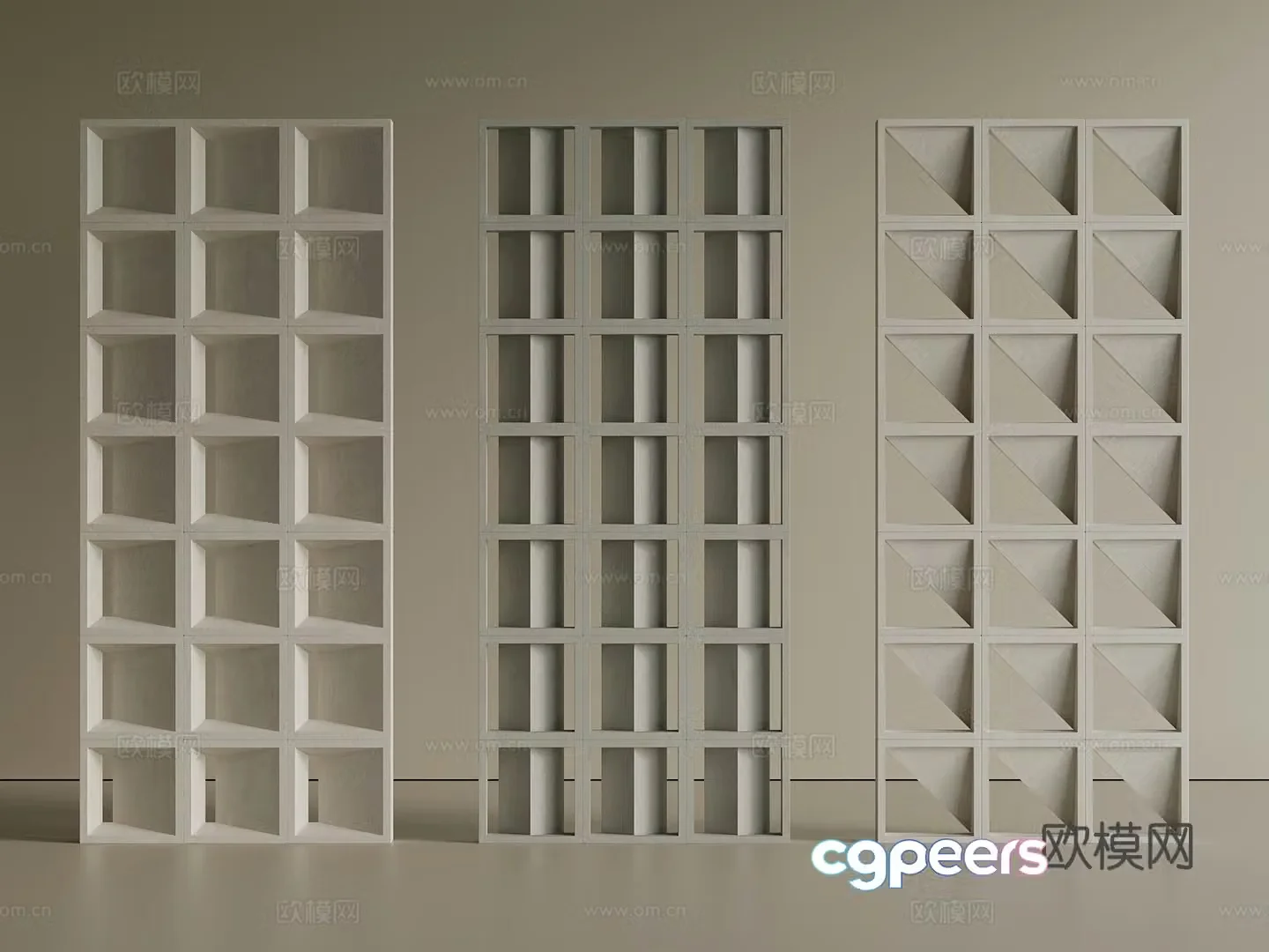 Wasabi Cream Partition Wasabi Cement Brick Modern Cement Brick Prefabricated Hollow Cement 3D Model