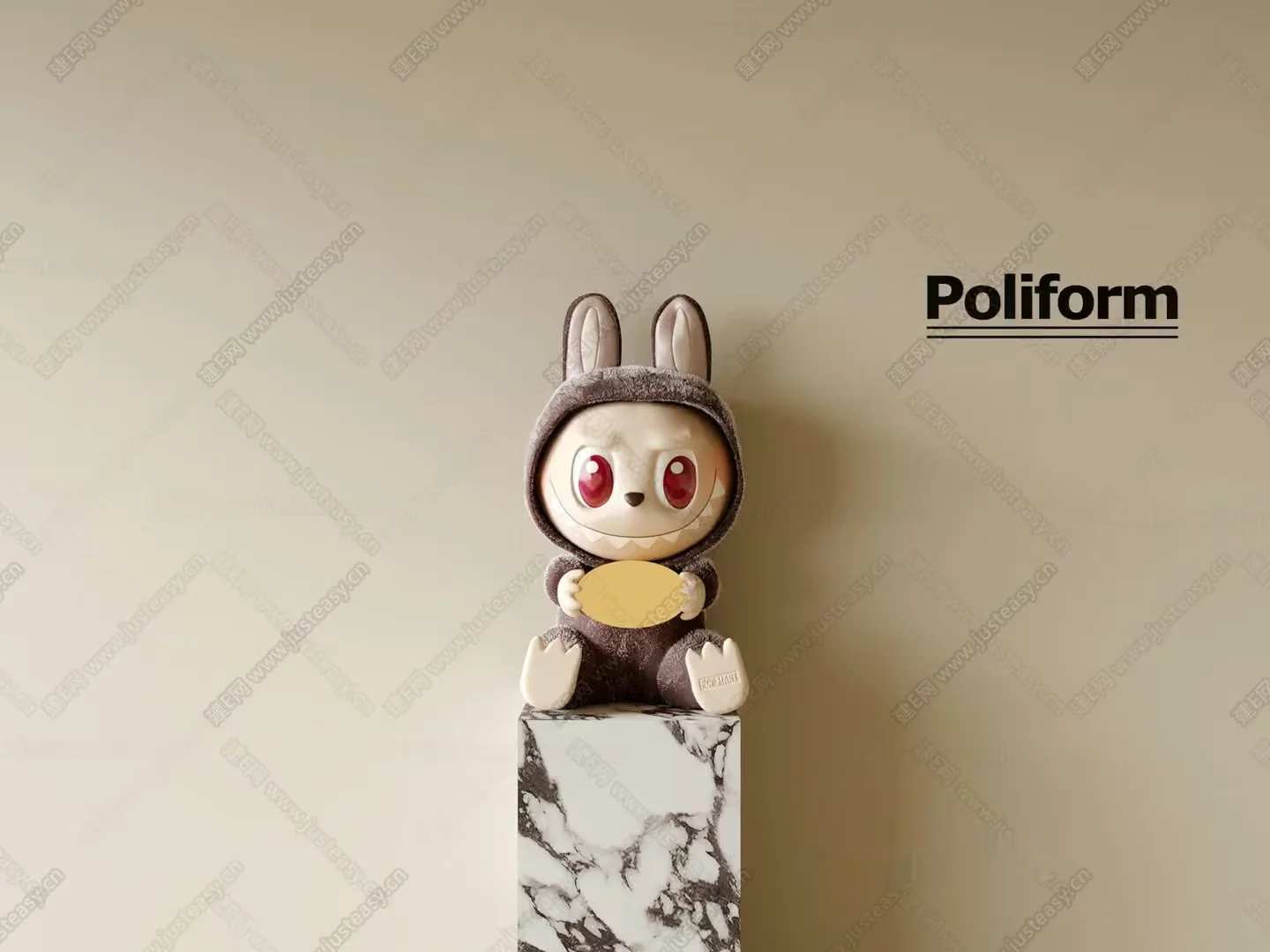 A Cartoon Rabbit Figurine 3D Model – 2171 – VRAY Render