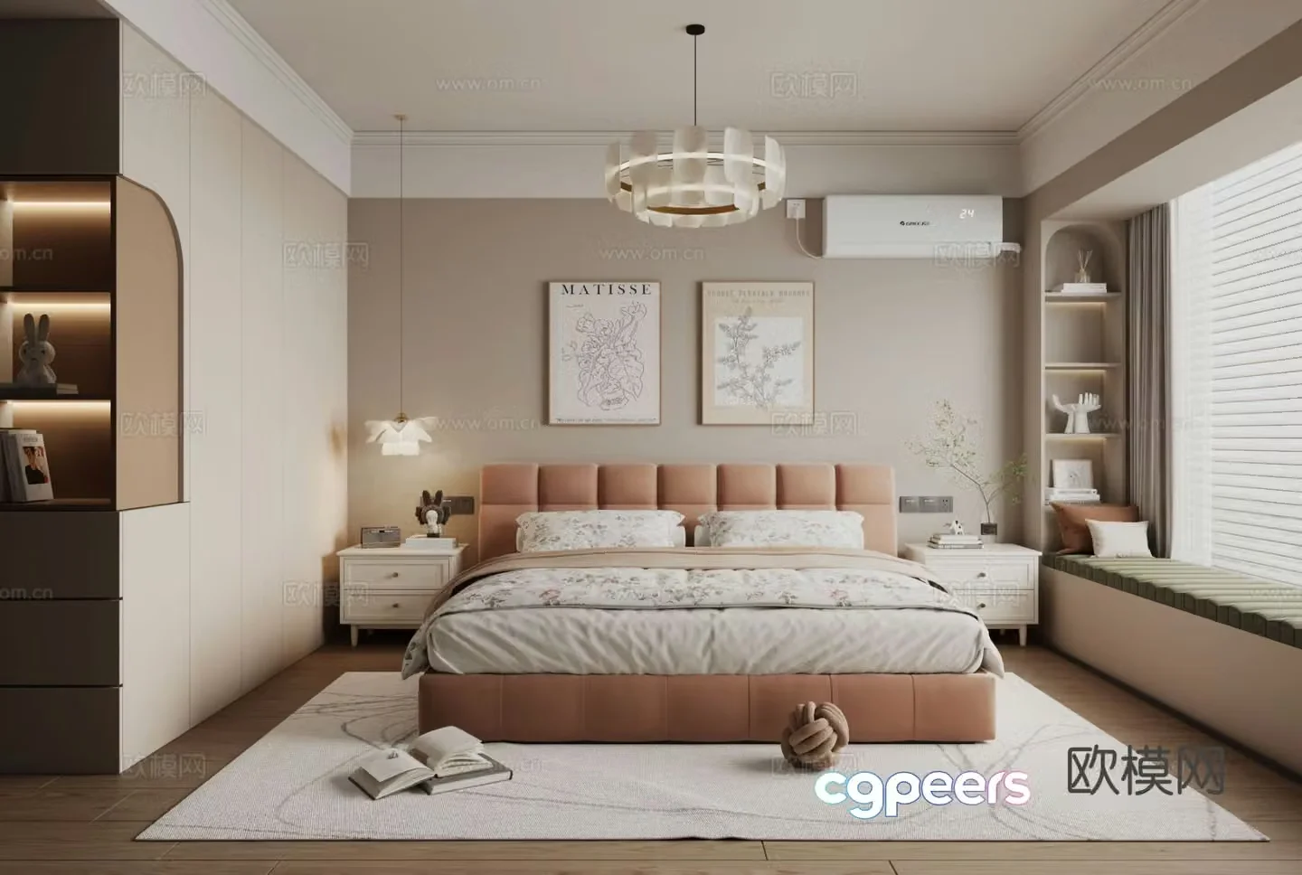 Creamy Bedroom Master Bedroom 3D Model