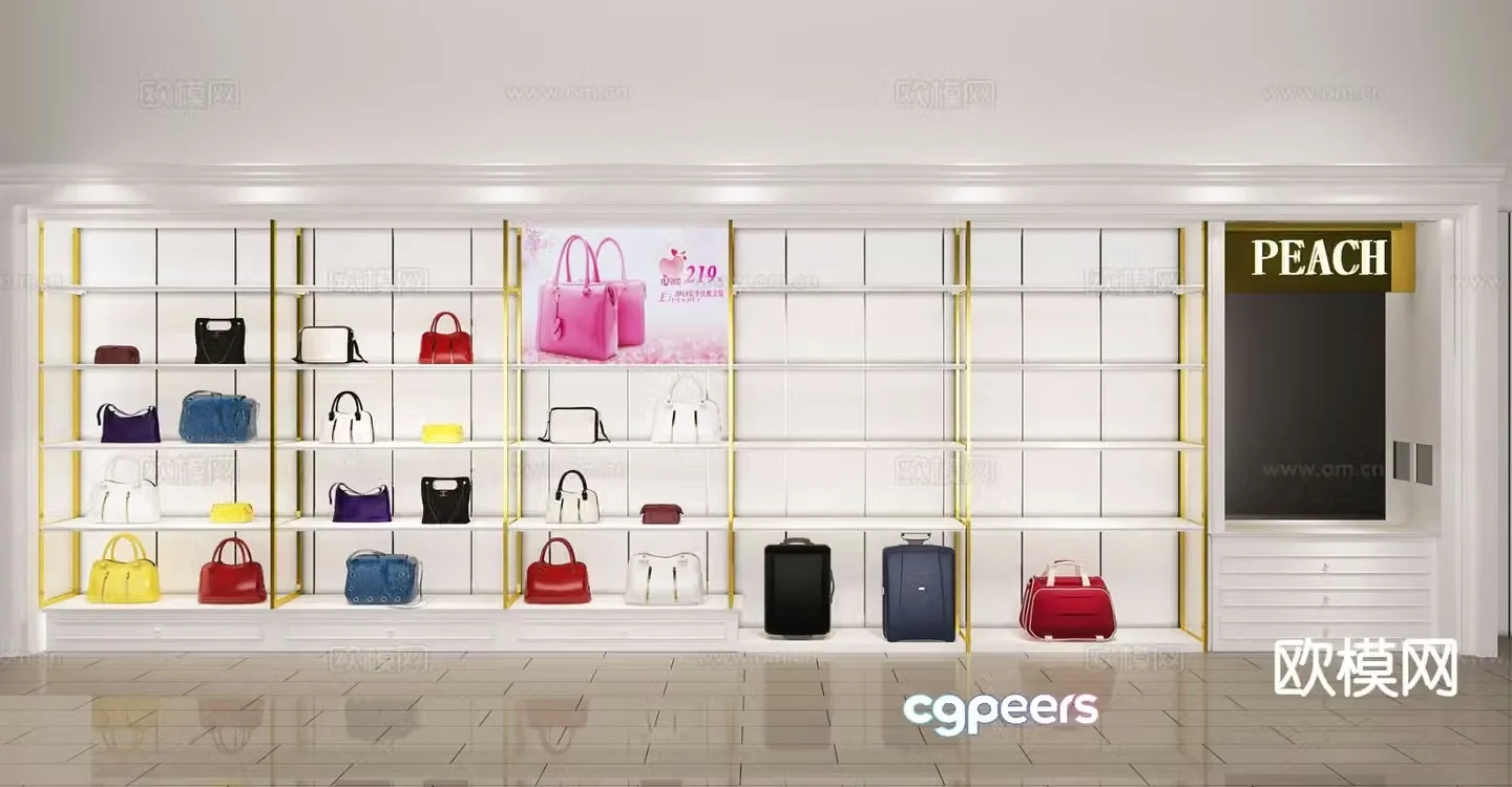Display cabinet storage rack display rack 3d model
