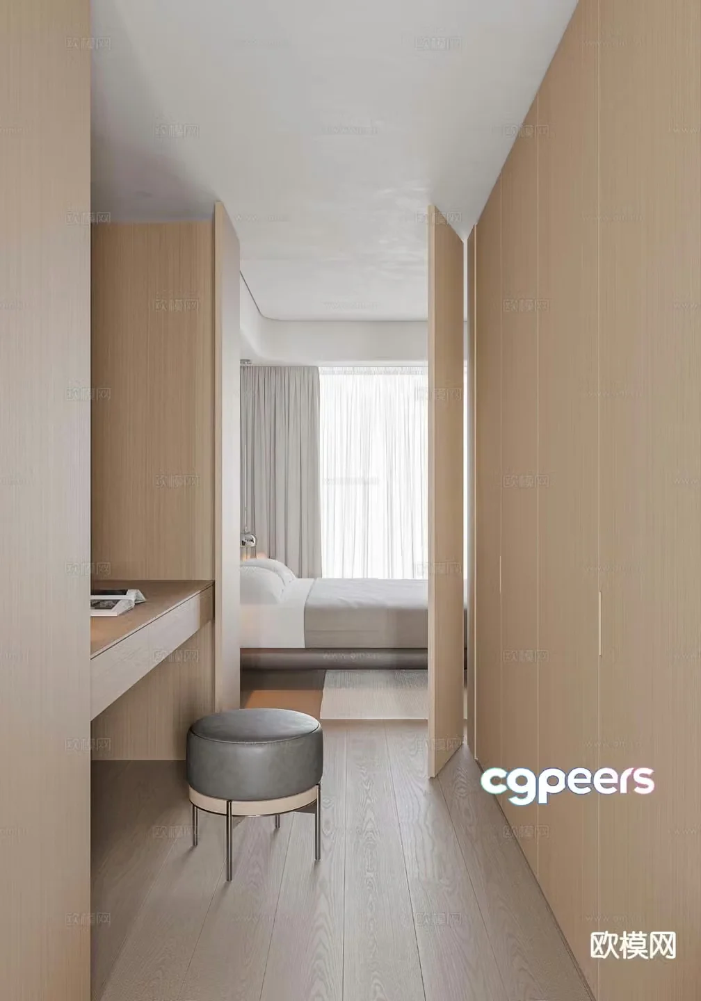 Modern master bedroom dressing room 3d model