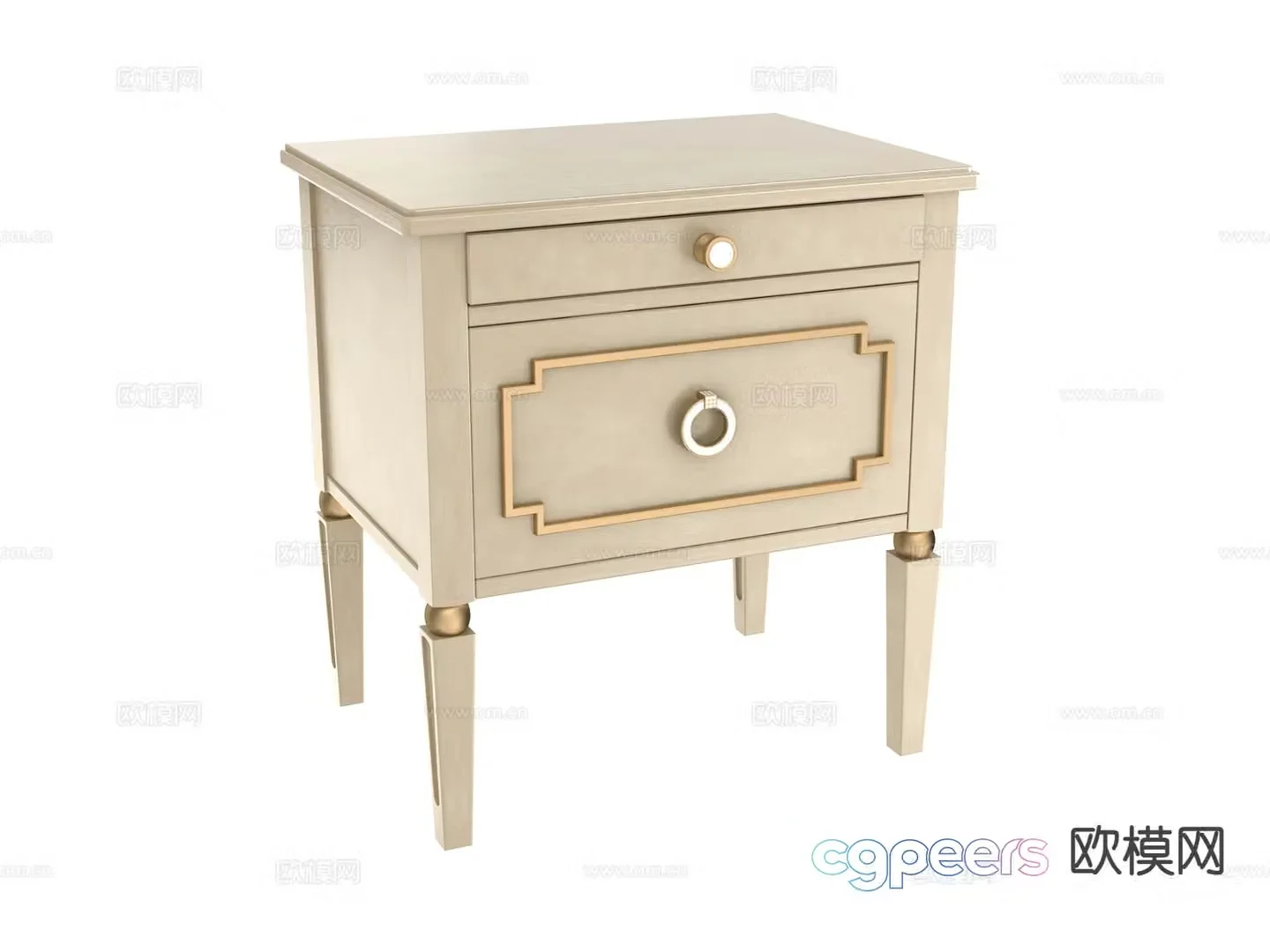 New Chinese style bedside table 3d model