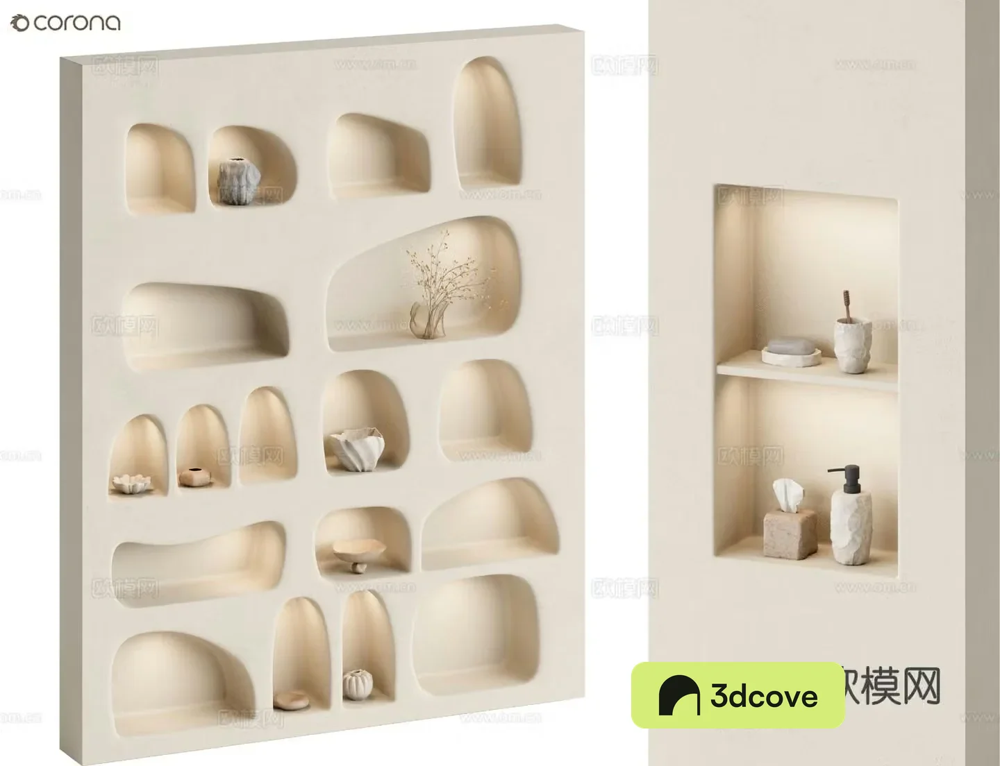 Cream style decorative shelf special-shaped niche