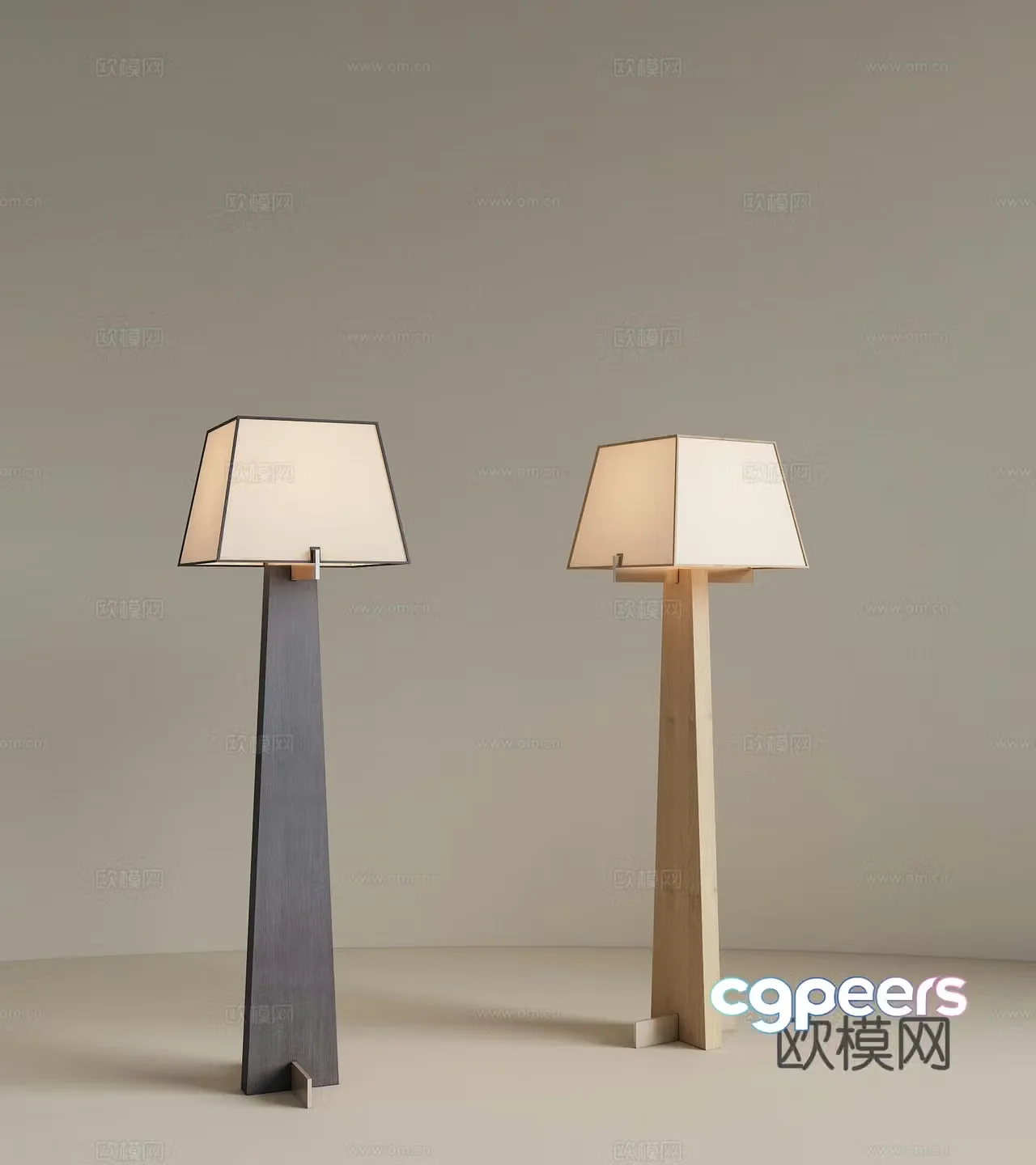 New Chinese style wooden floor lamp Living room floor lamp Study room floor lamp Bedroom floor lamp 3D model