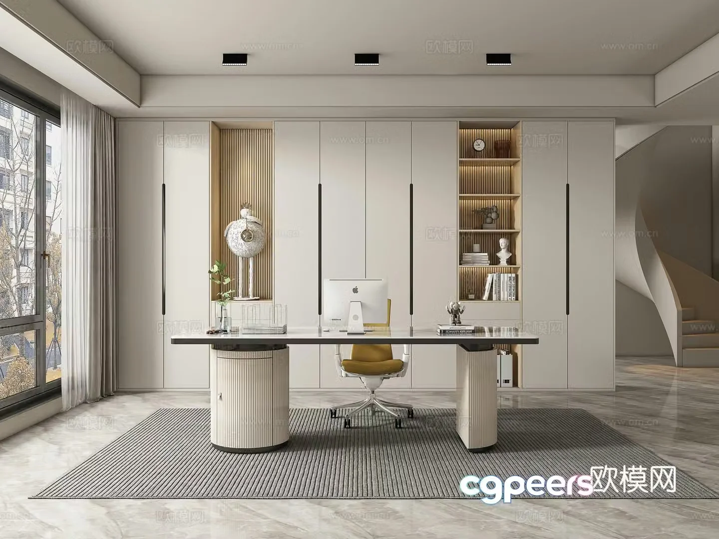 Modern study 3d model