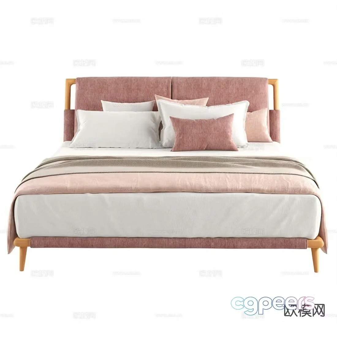 Nordic double bed 3d model