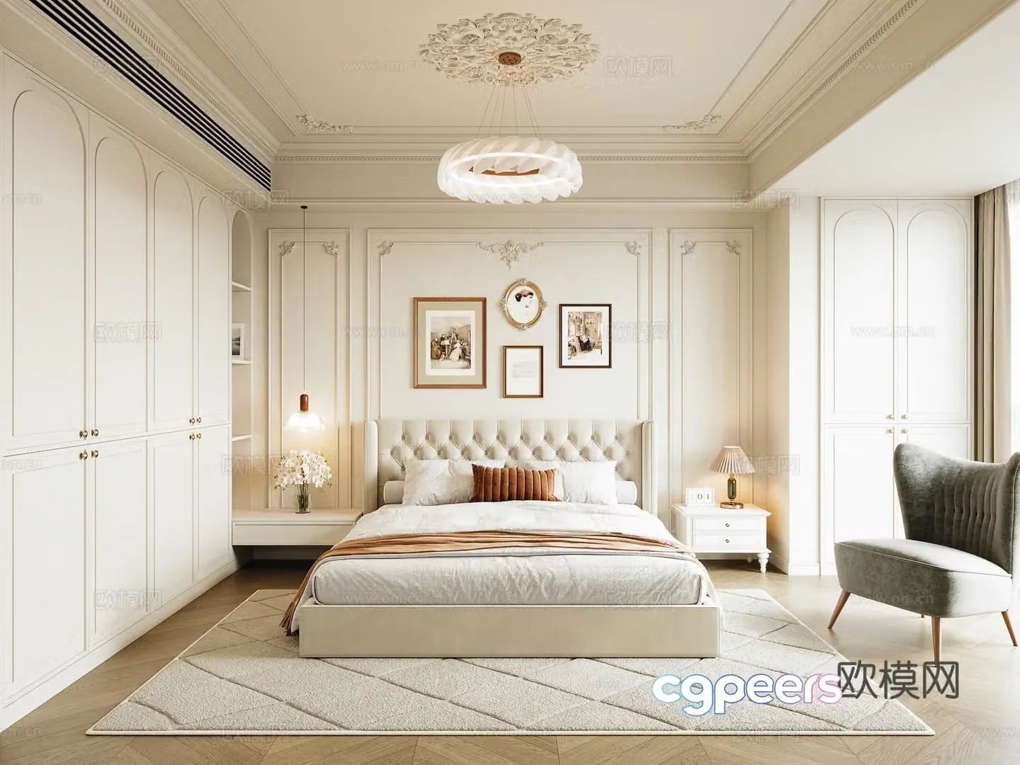French bedroom master bedroom 3d model