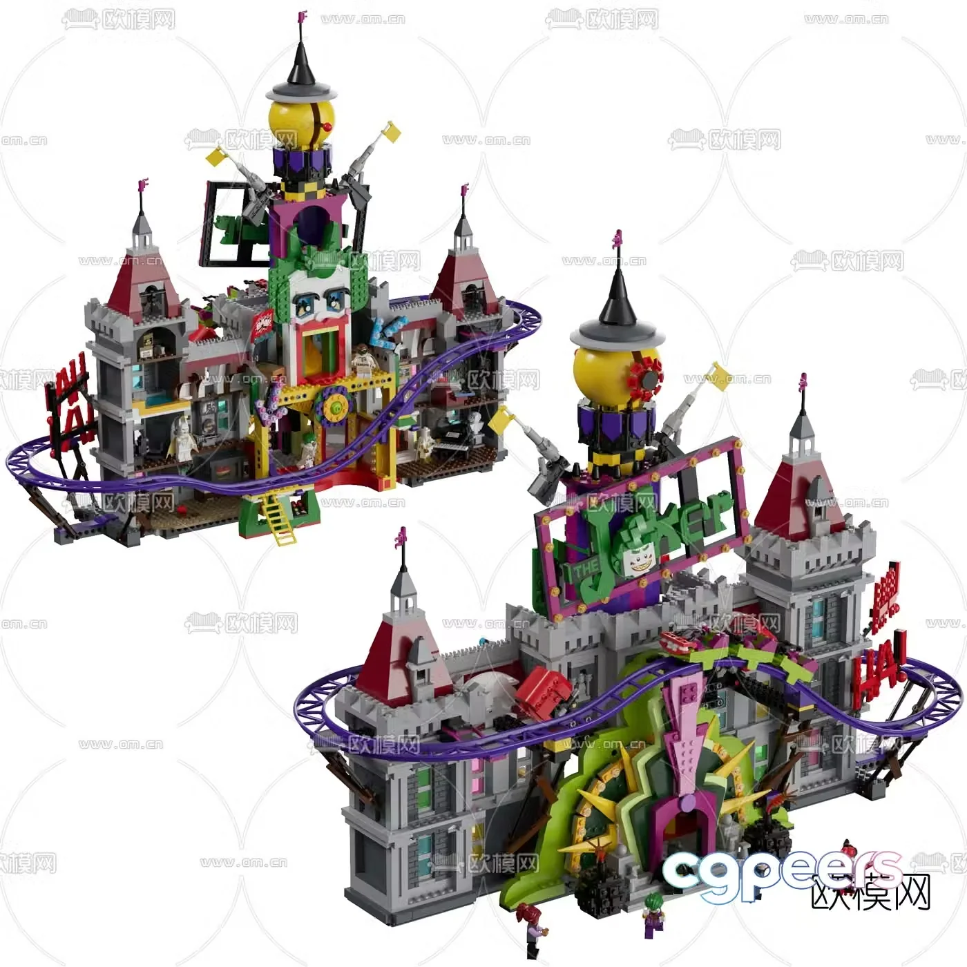 Modern building block clown manor toy 3d model