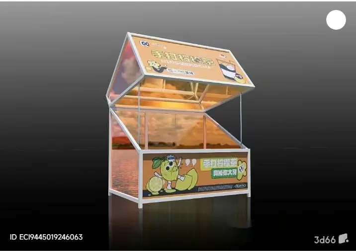 A Food Stand With A Cartoon Design 3D Model – 11676 – VRAY Render