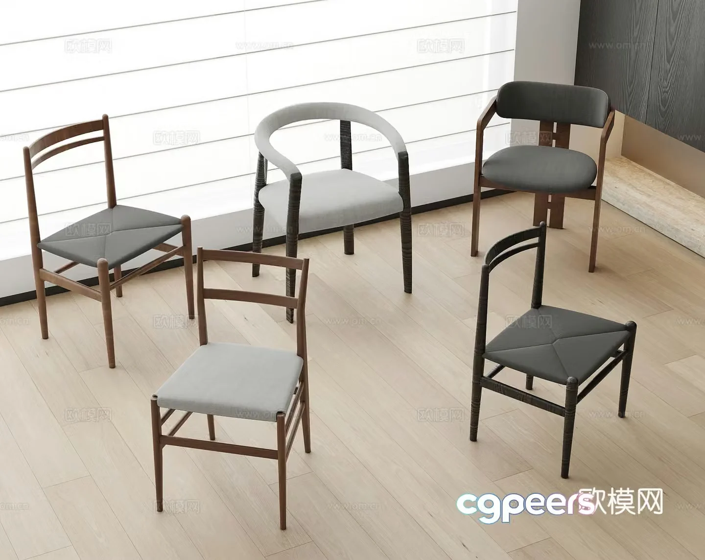 Modern Italian single chair casual chair 3d model