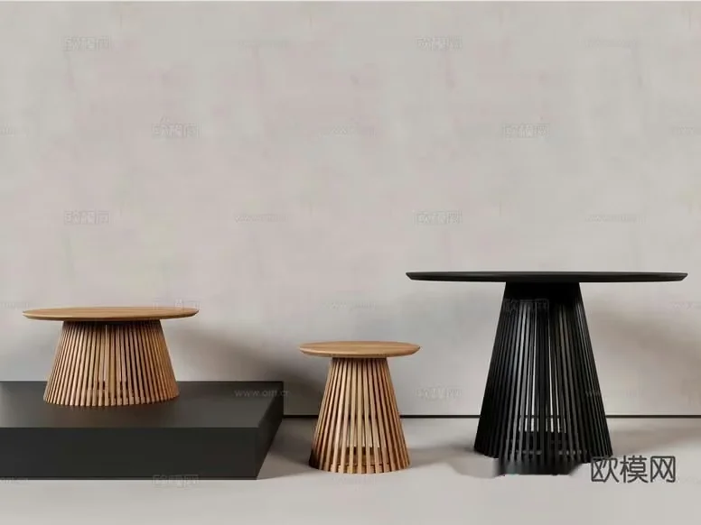 Modern Table And Stools 3D Model – 7978 – CORONA Render