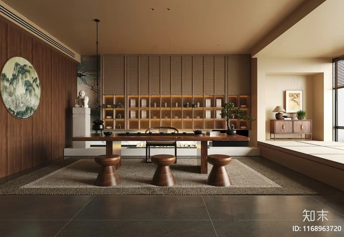 Modern Asian Dining Room 3D Model – 10307 – VRAY Render
