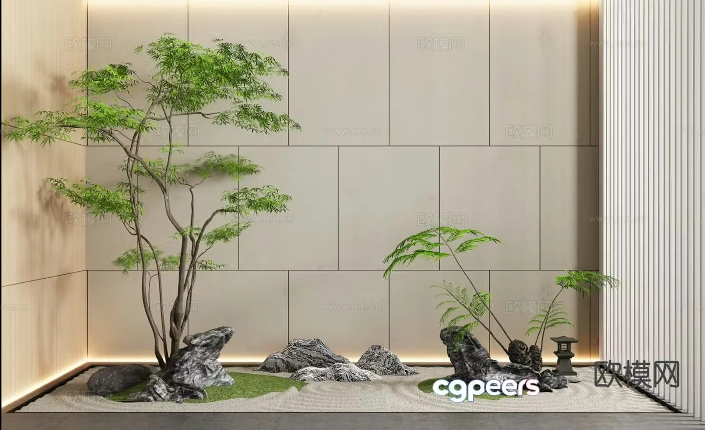 Modern plant landscaping indoor landscape 3d model