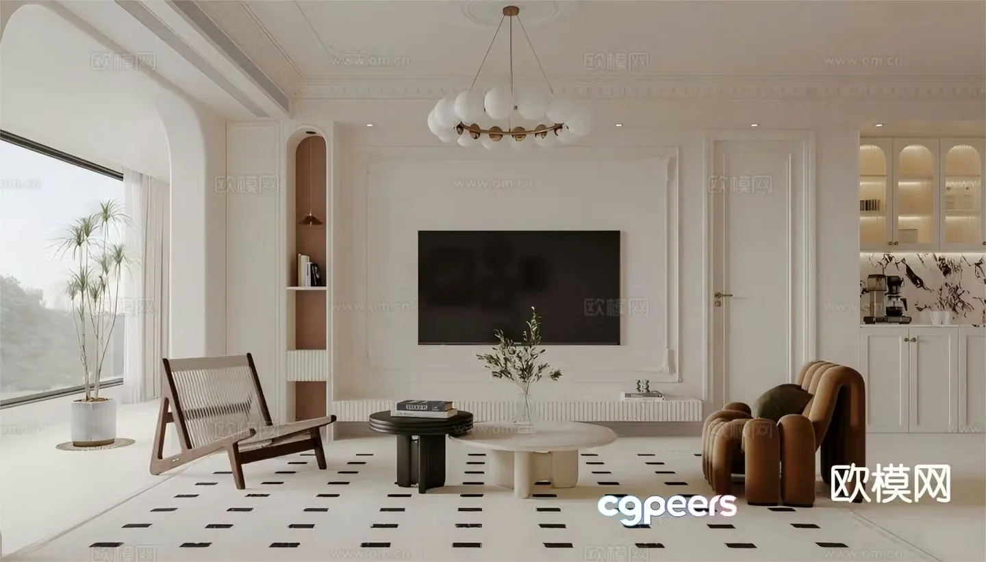 French living room 3d model