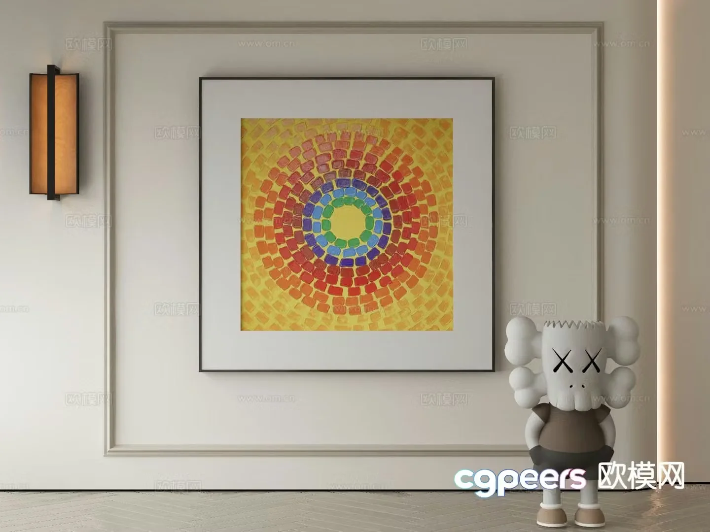 Modern decorative painting colorful hanging painting 3D model
