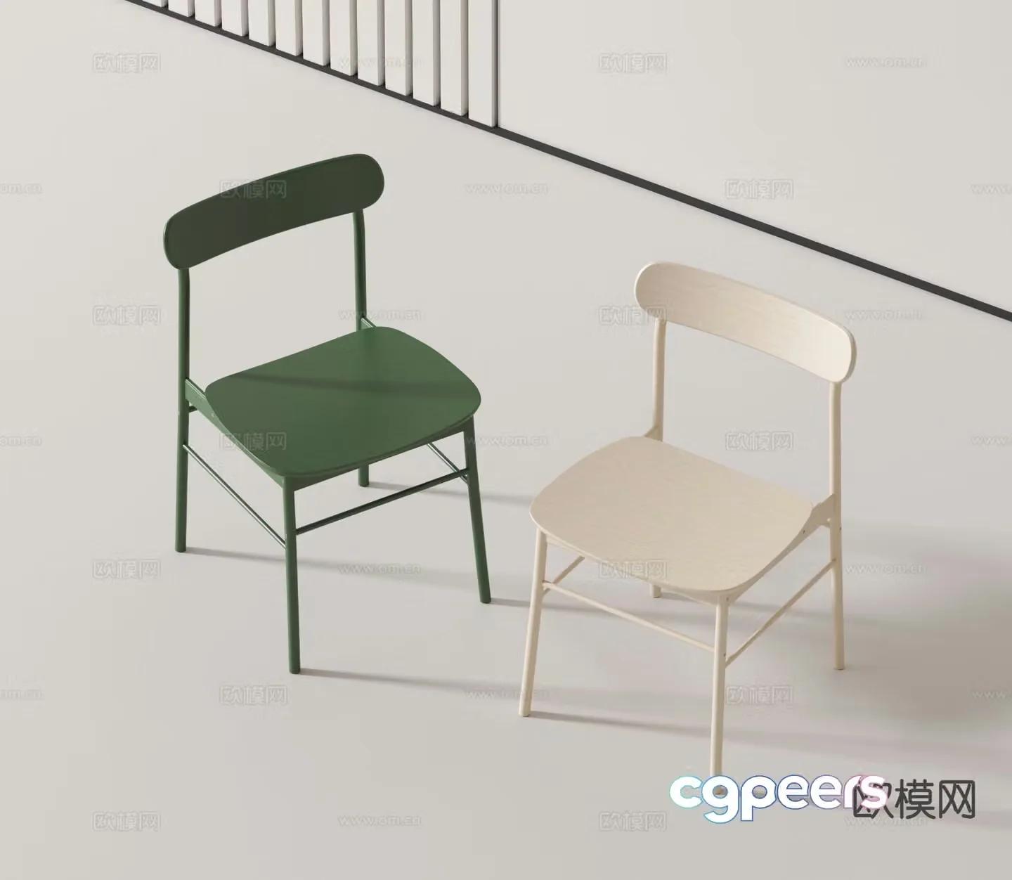 Modern chair dining chair single chair 3d model