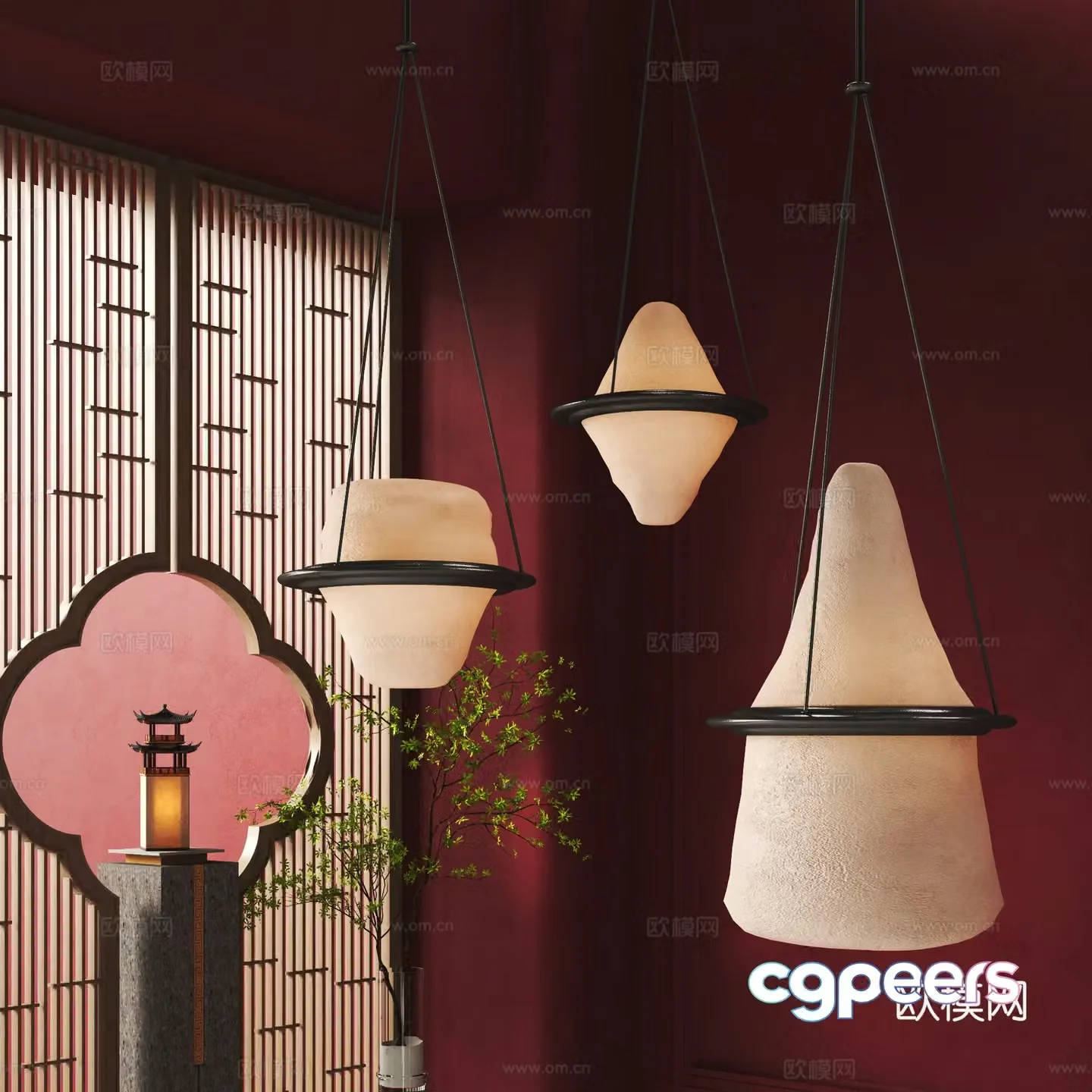 New Chinese chandelier 3D model