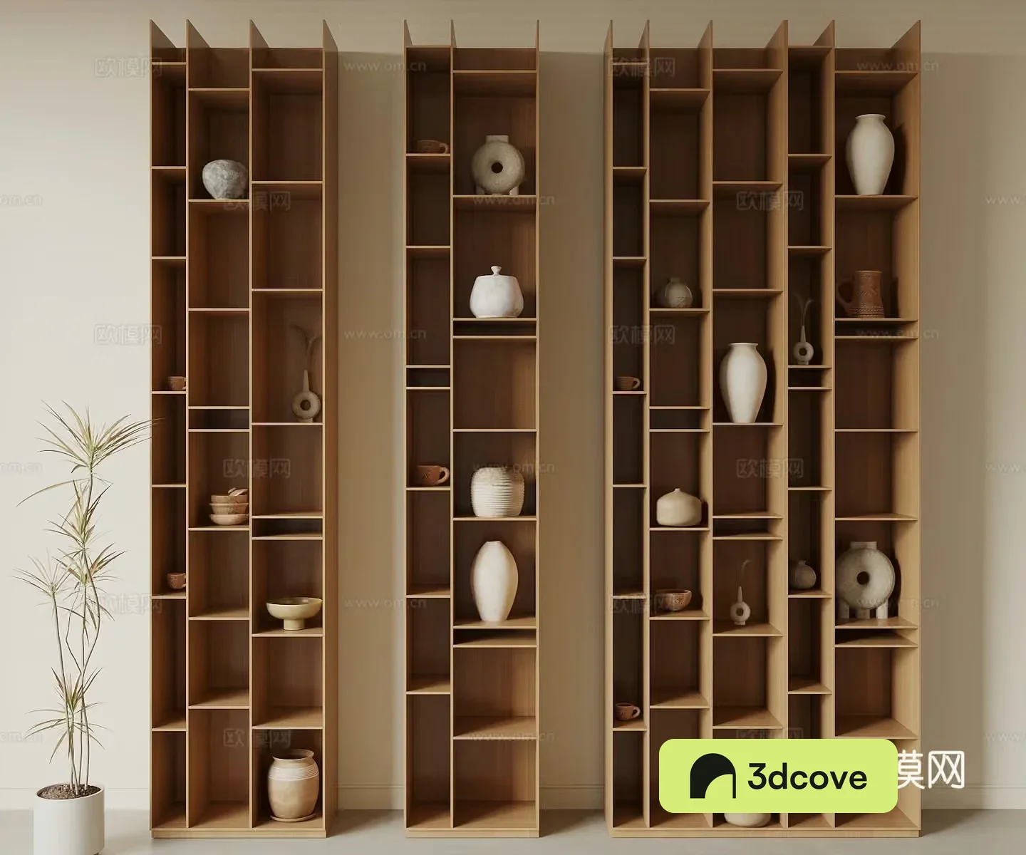 Modern Wooden Shelving Unit