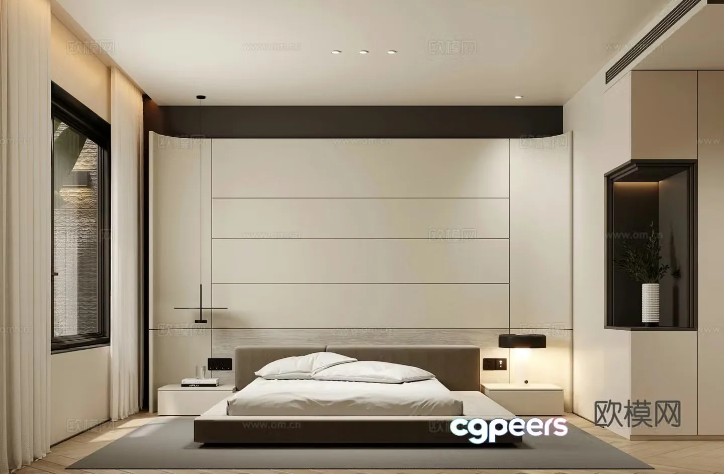 Modern bedroom master bedroom 3d model
