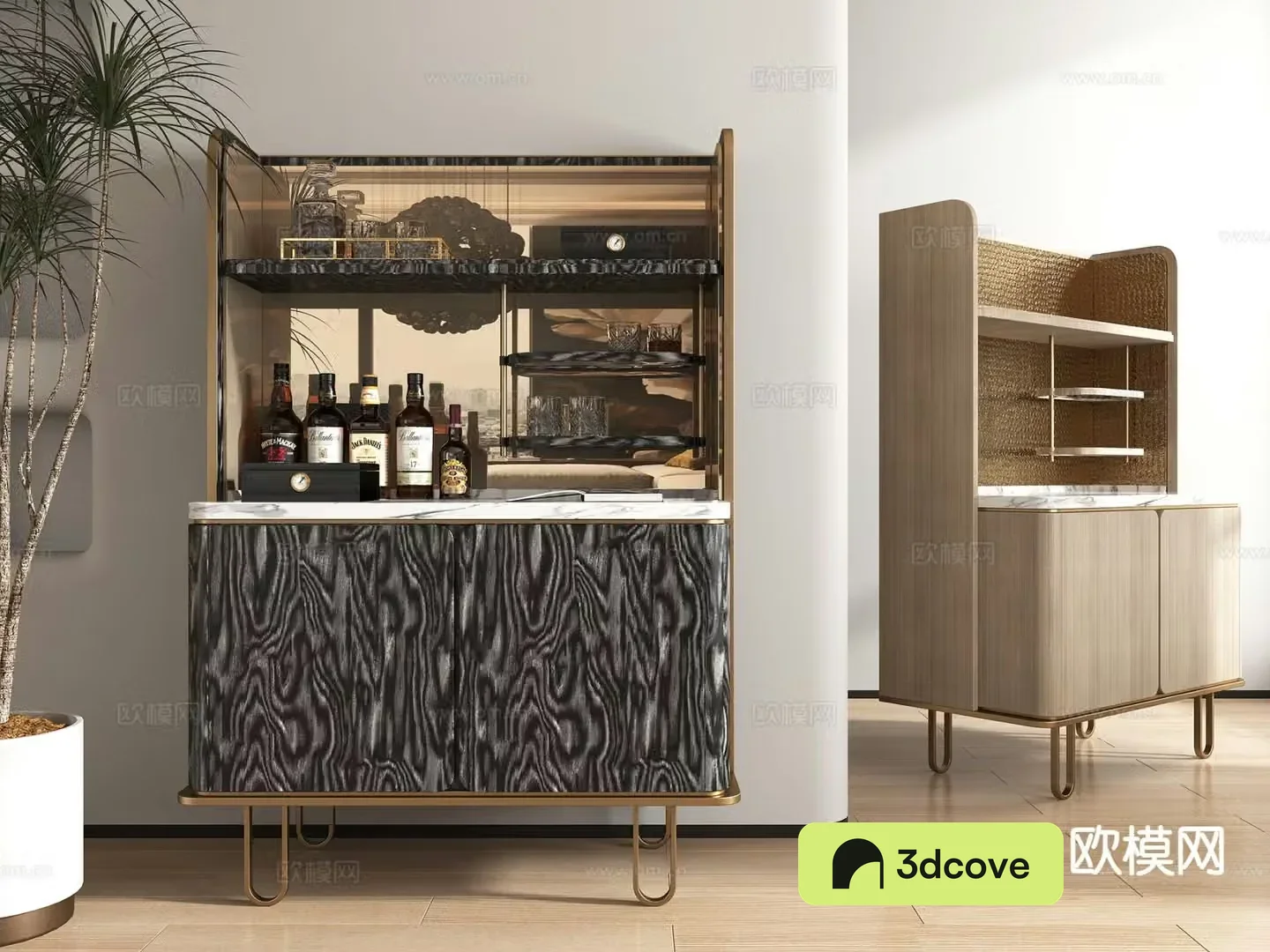 Modern hotel wine cabinet guest room minibar cabinet