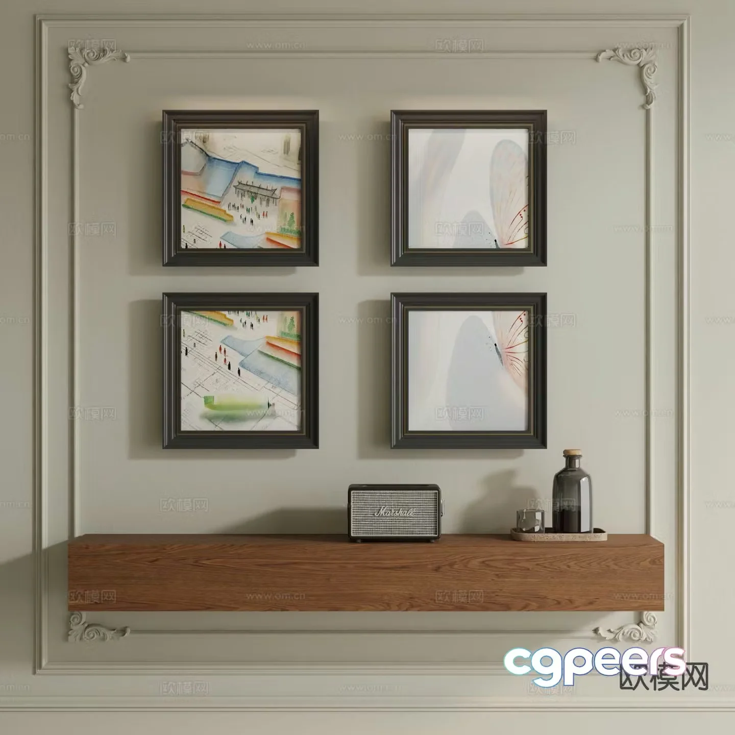 Modern decorative painting hand painting children’s painting 3d model