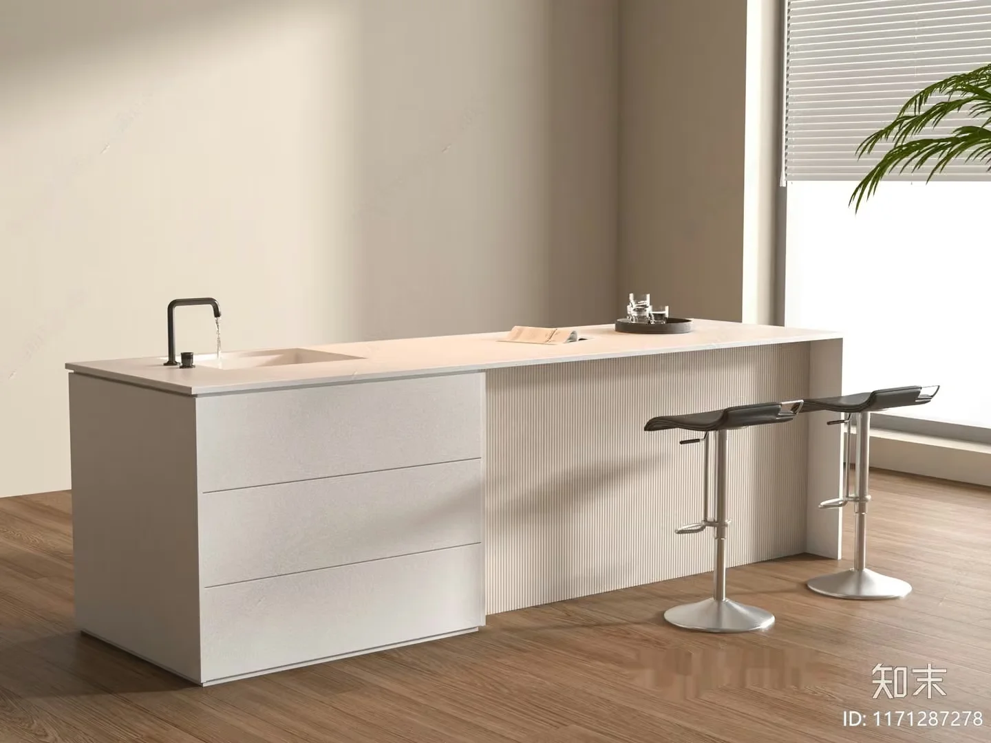 Modern Kitchen Island 3D Model – 5990 – VRAY Render
