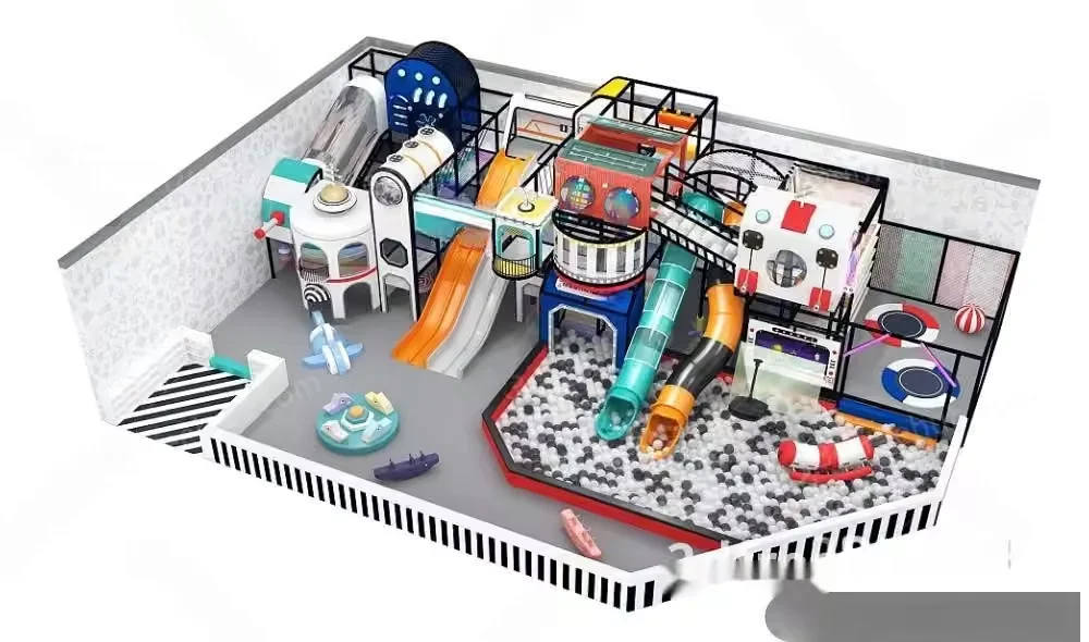 This Image Depicts A 3D Model Of A Children’S Play Area 3D Model – 19358 – VRAY Render