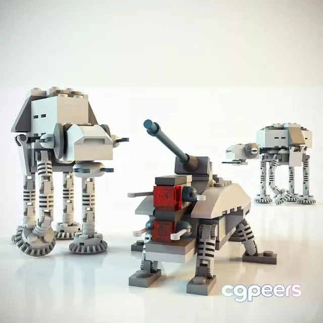 3ds Max Free – LEGO Star Wars Mini AT-AT and Mini-AT-TE