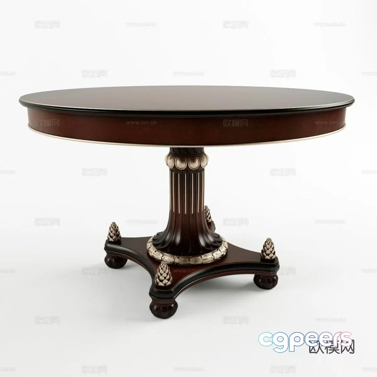 American dining table round dining table 3d model