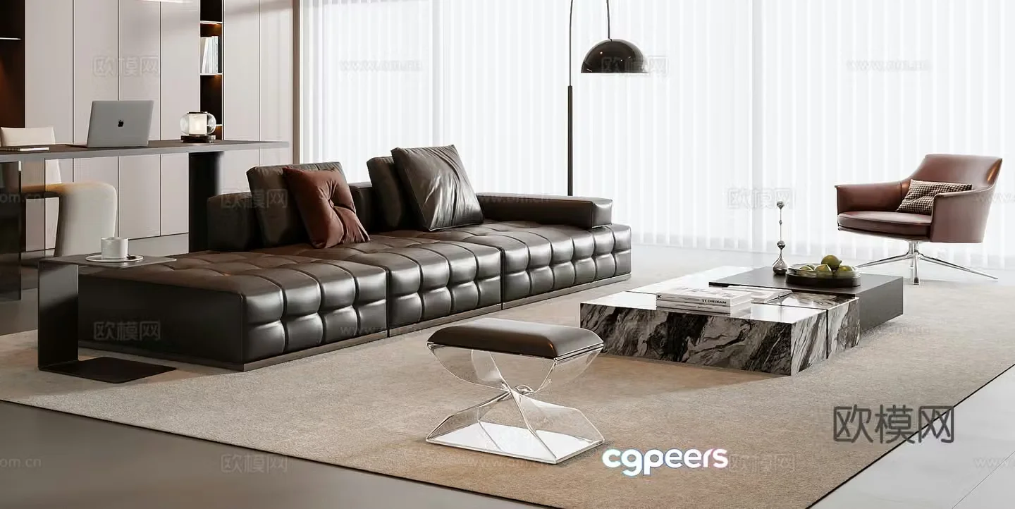 Italian sectional sofa 3d model