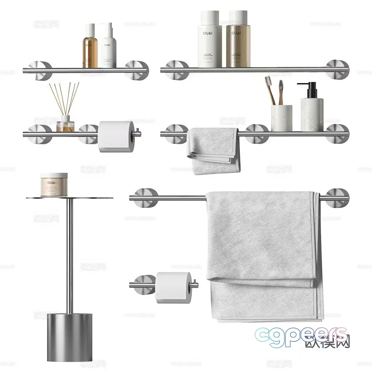 Modern Tezza Art Bathroom Accessories 3D Model