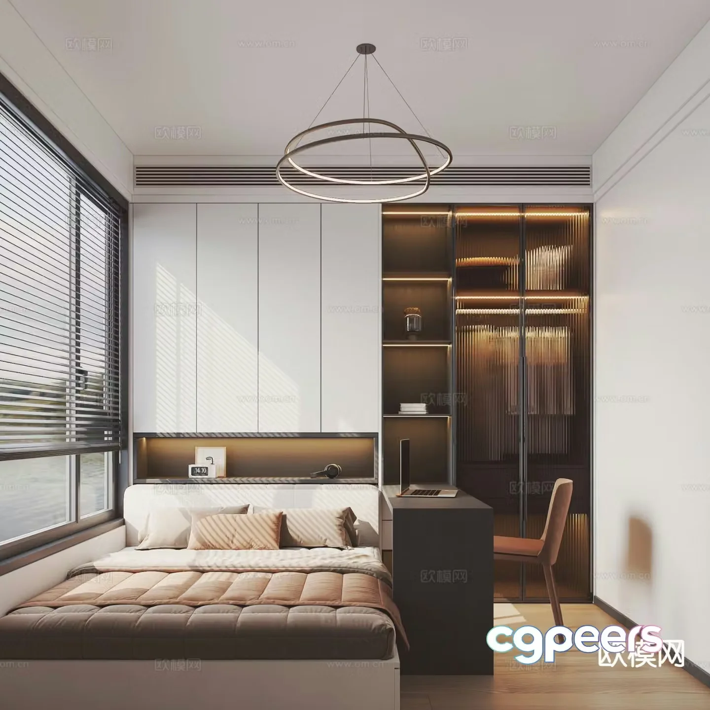 Modern tatami bedroom 3d model