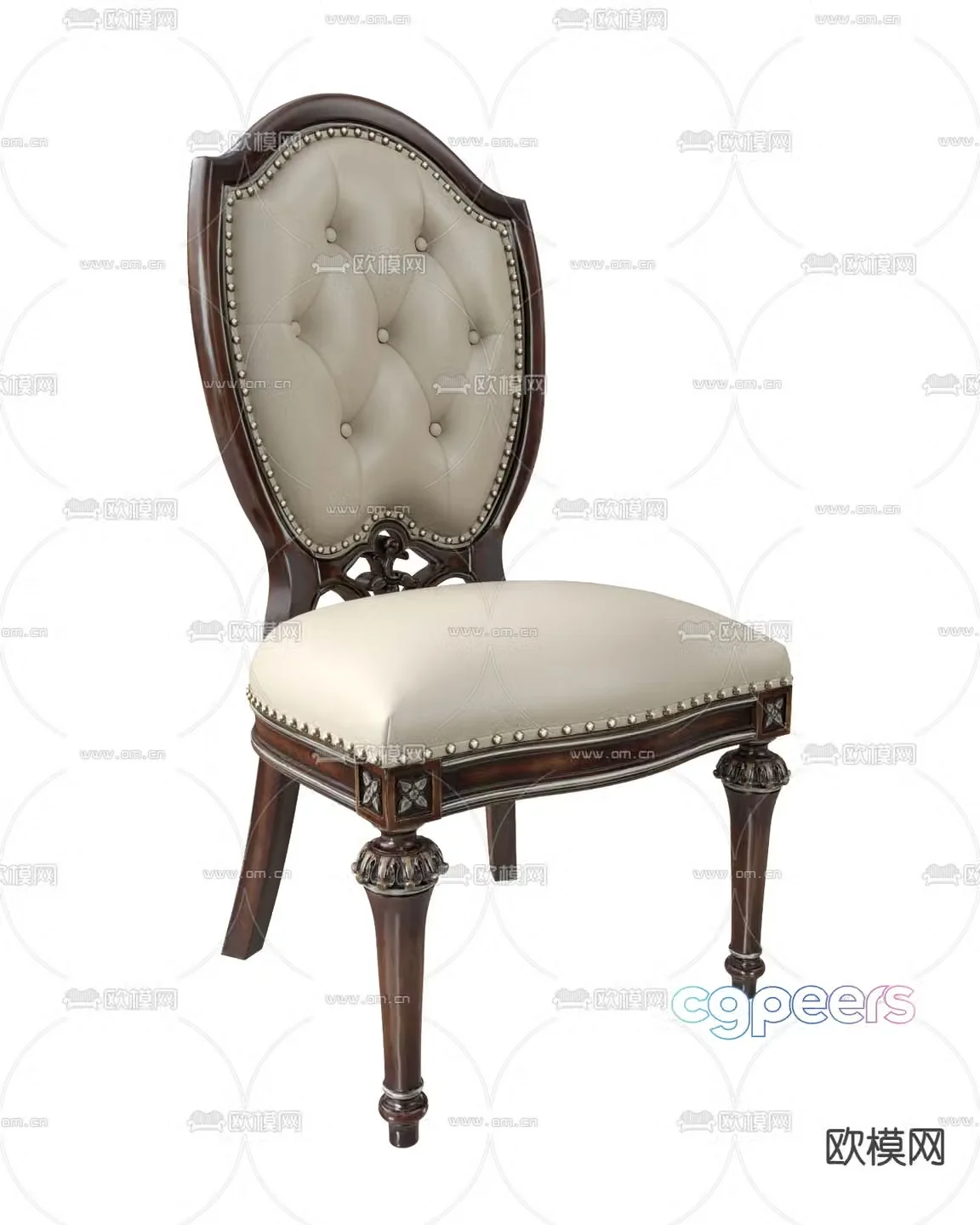 European dining chair casual chair 3d model