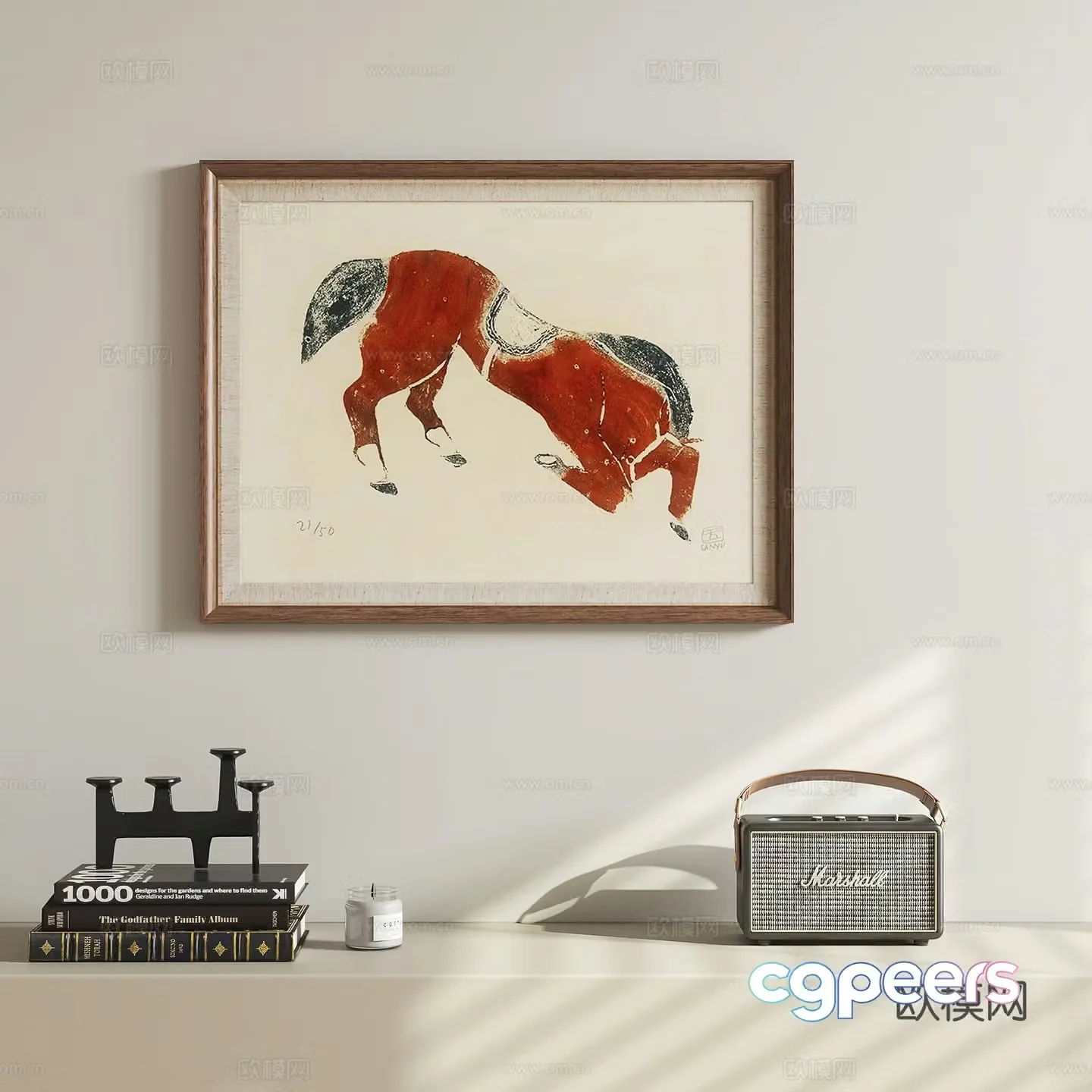 New Chinese style Chinese painting hanging painting 3D model