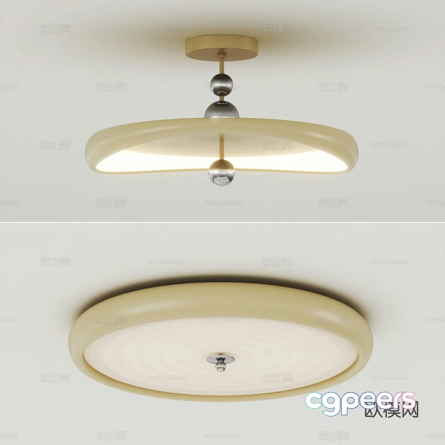 Cream style ceiling lamp living room lamp 3d model