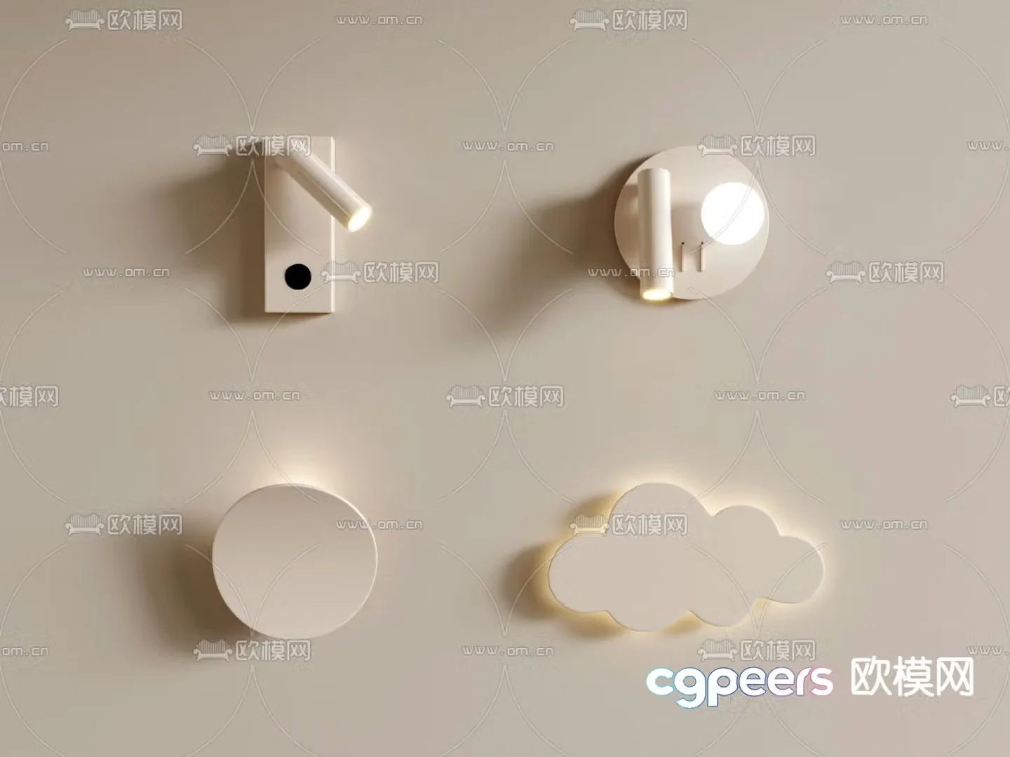 Cream style wall lamp 3d model